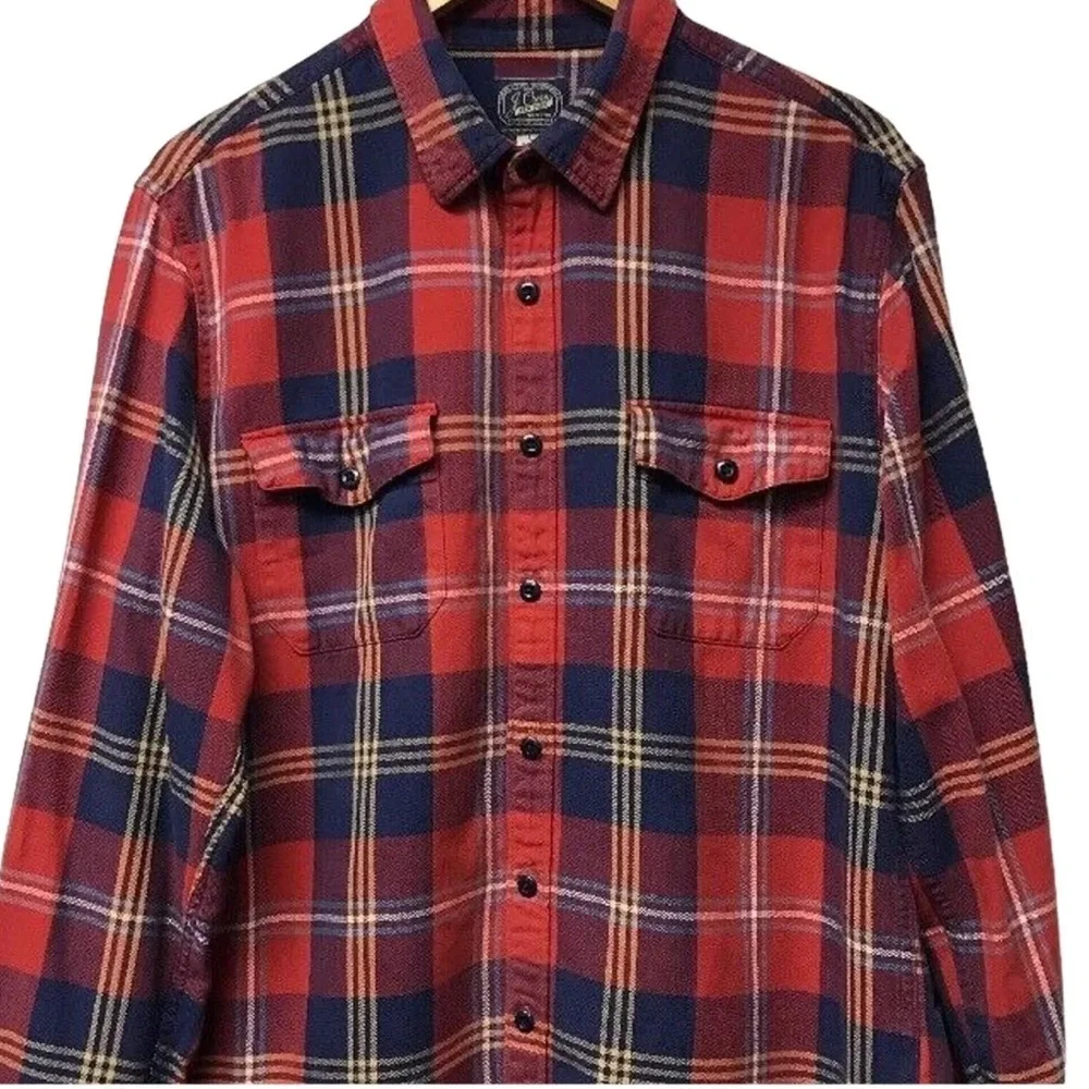 J Crew New York Sportsmen Outfitter Shirt Mens  Sz S Plaid Red Blue